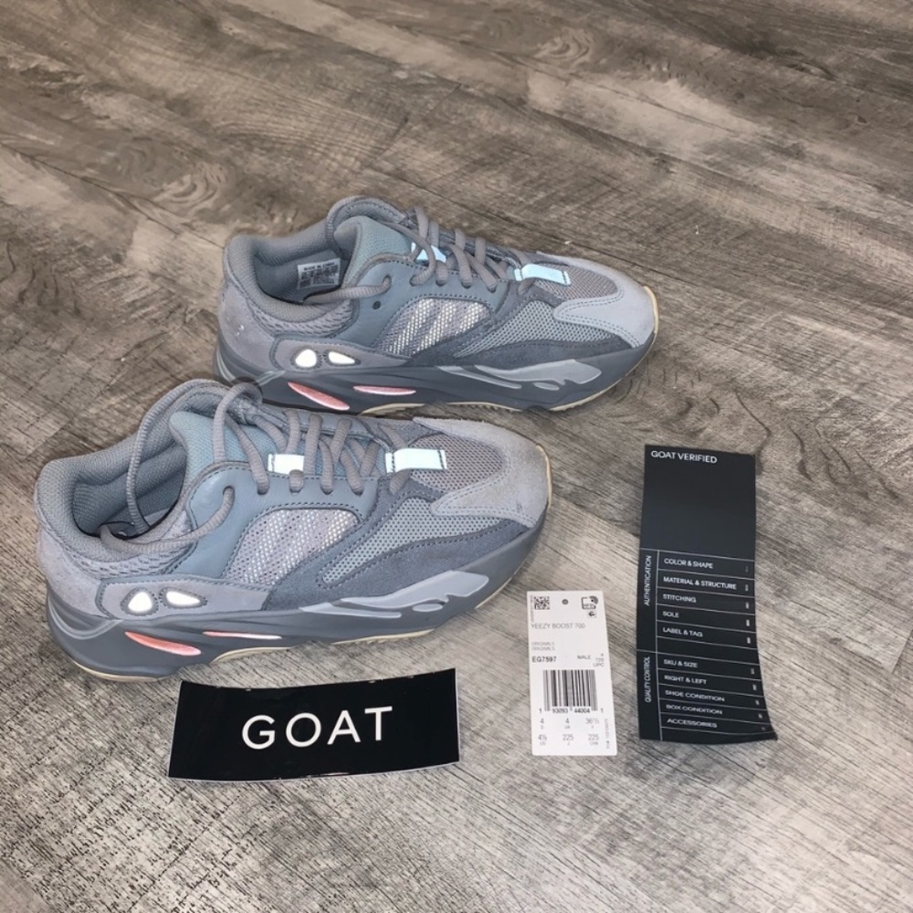 Yeezy Boost 700 Grey with Pink Accent Sneakers